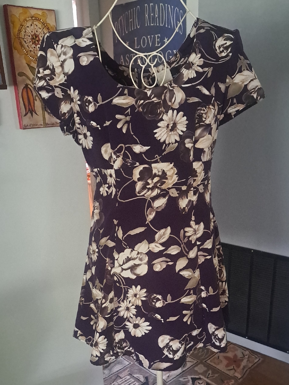 90s All That Jazz Whimsigoth Summer Tie Back Mini Dress, Size 11
